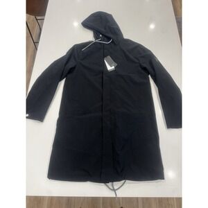 NWT ARMANI EXCHANGE Men's Hooded Trench Coat Black Small With.‎ Drawstrings